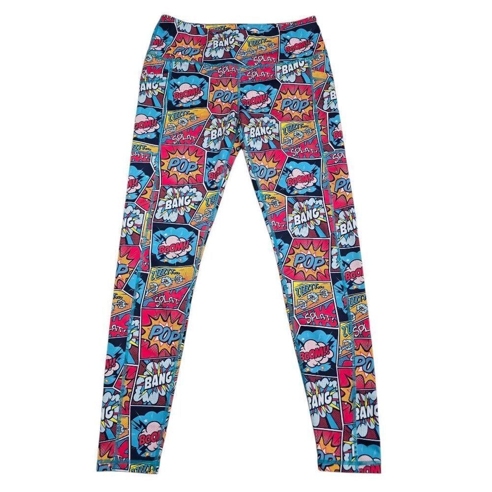 Constantly Varied Gear Knockout Leggings Women's Medium Blue Comic Squat
